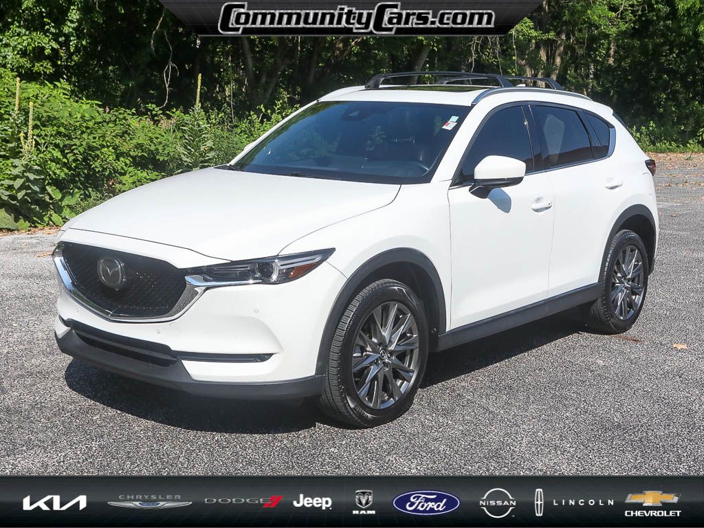 Used 2021 Mazda CX-5 Signature with VIN JM3KFBEYXM0422761 for sale in Bloomington, IN