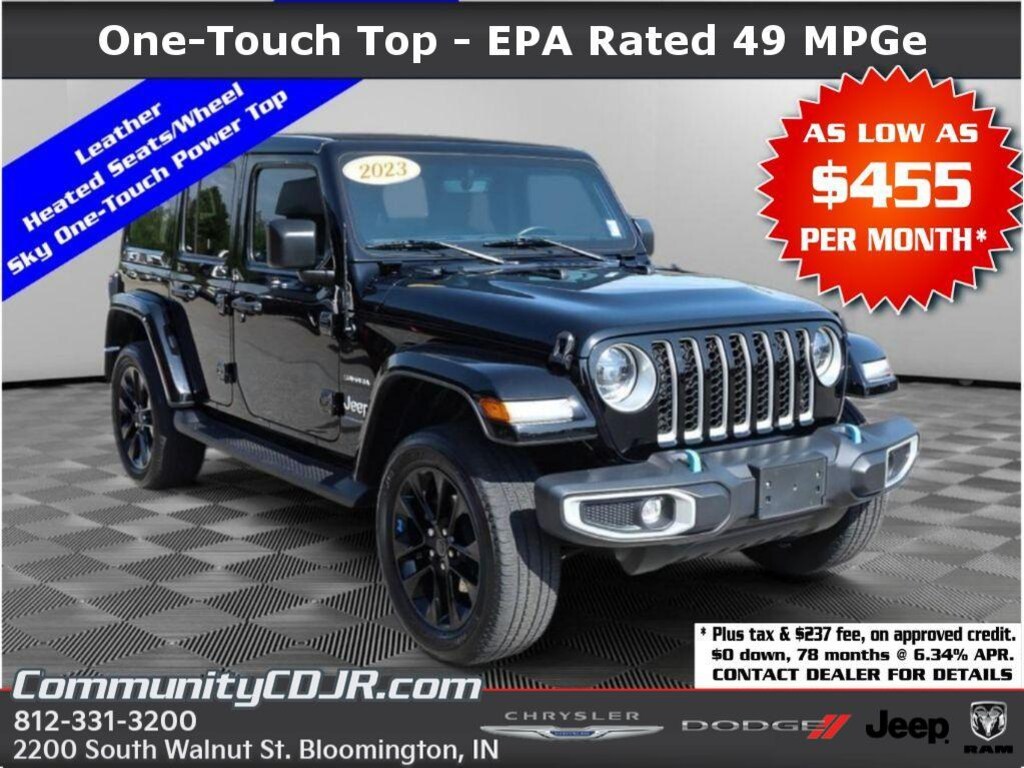 Used 2023 Jeep Wrangler 4xe Sahara Sport Utility