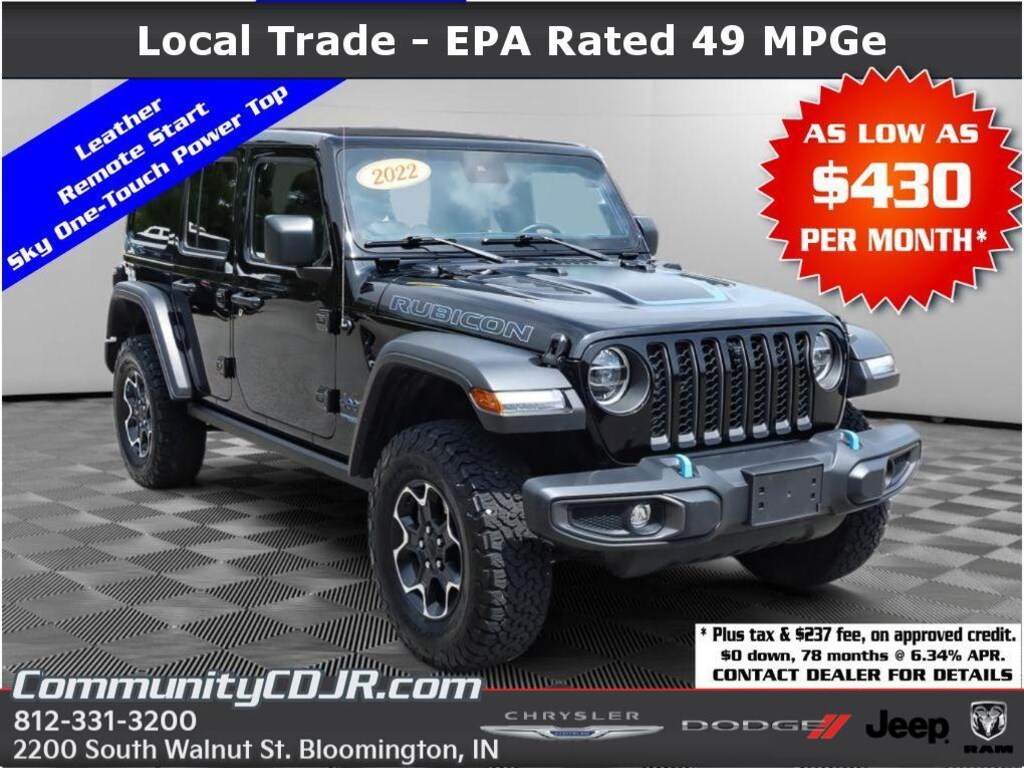 Used 2022 Jeep Wrangler 4xe Unlimited Rubicon SUV