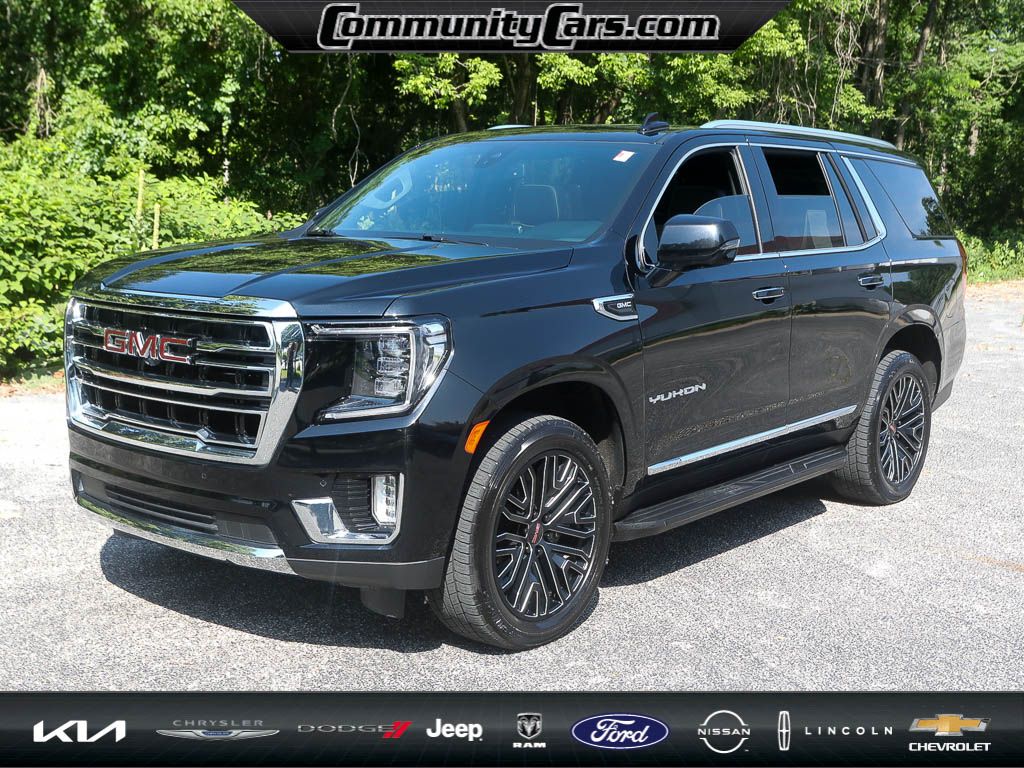 Used 2021 GMC Yukon SLT with VIN 1GKS2BKD2MR119866 for sale in Bloomington, IN