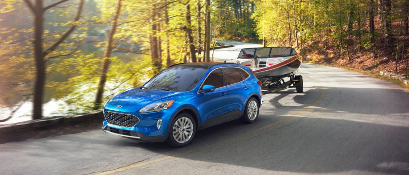 2021 Ford Escape towing a boat