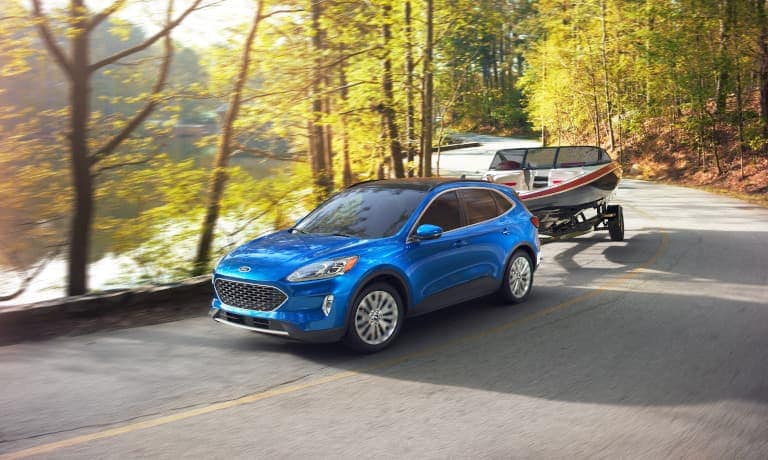 2020 Ford Escape towing a boat