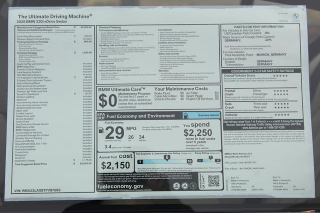 New 2026 BMW 3 Series 330i xDrive Sedan