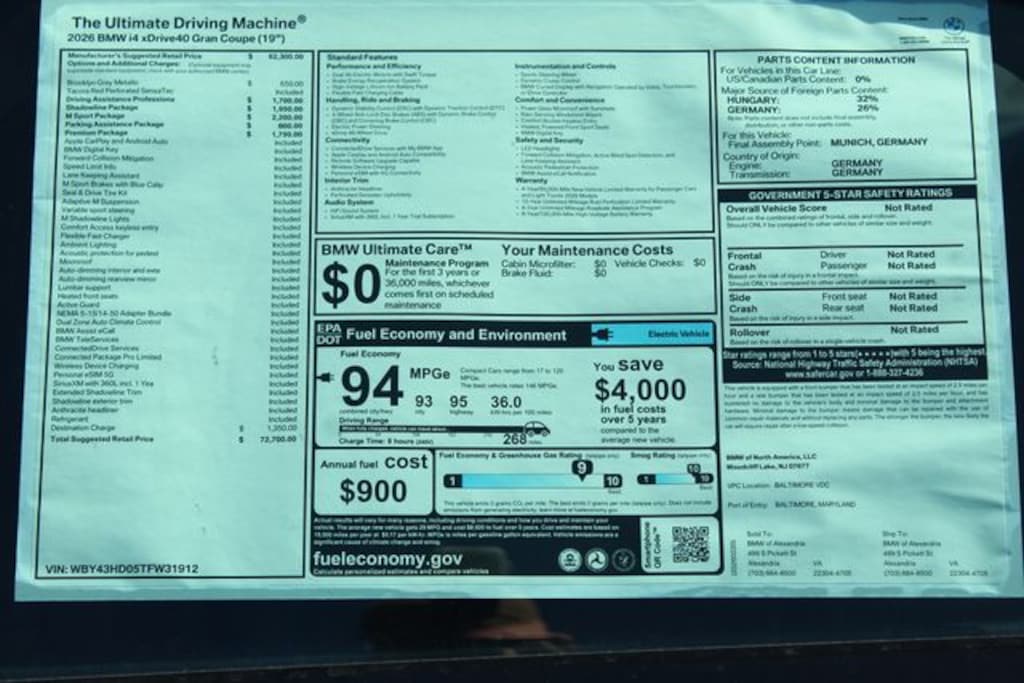 New 2026 BMW i4 xDrive40 Hatchback