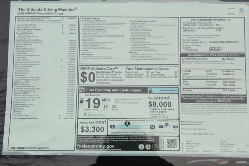 New 2026 BMW M4 Competition Coupe