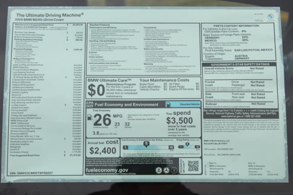 New 2026 BMW 2 Series M240i Coupe