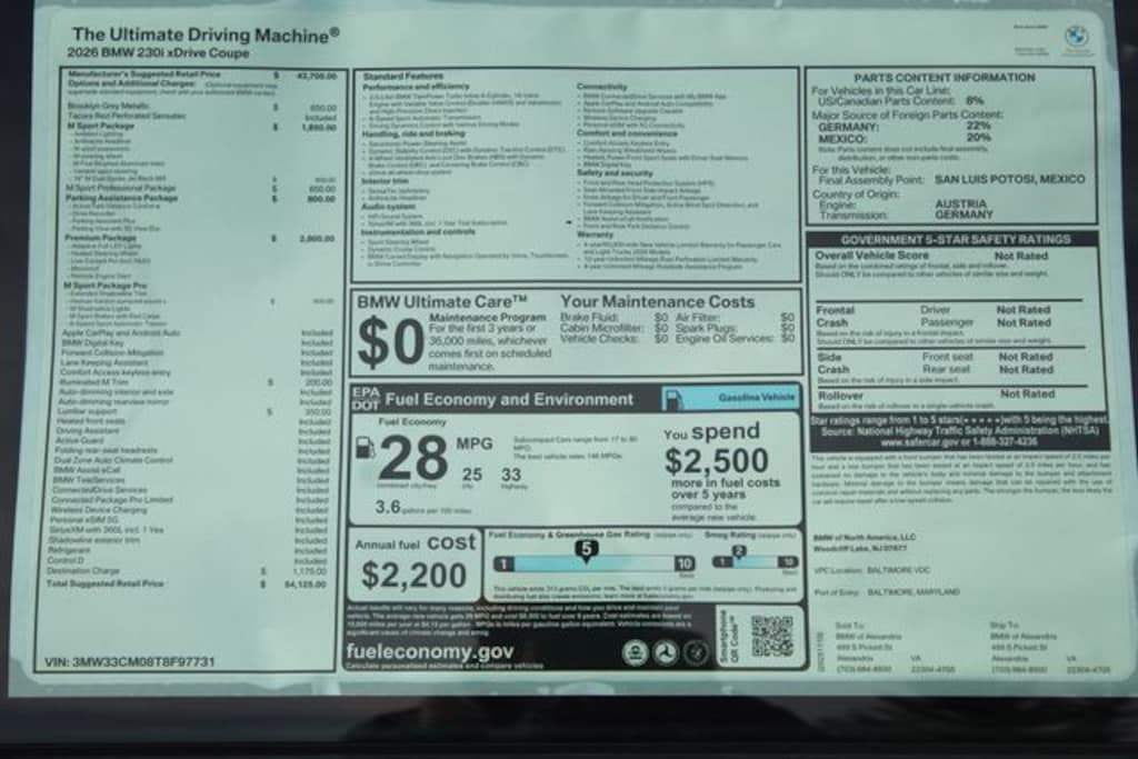 New 2026 BMW 2 Series 230i xDrive Coupe