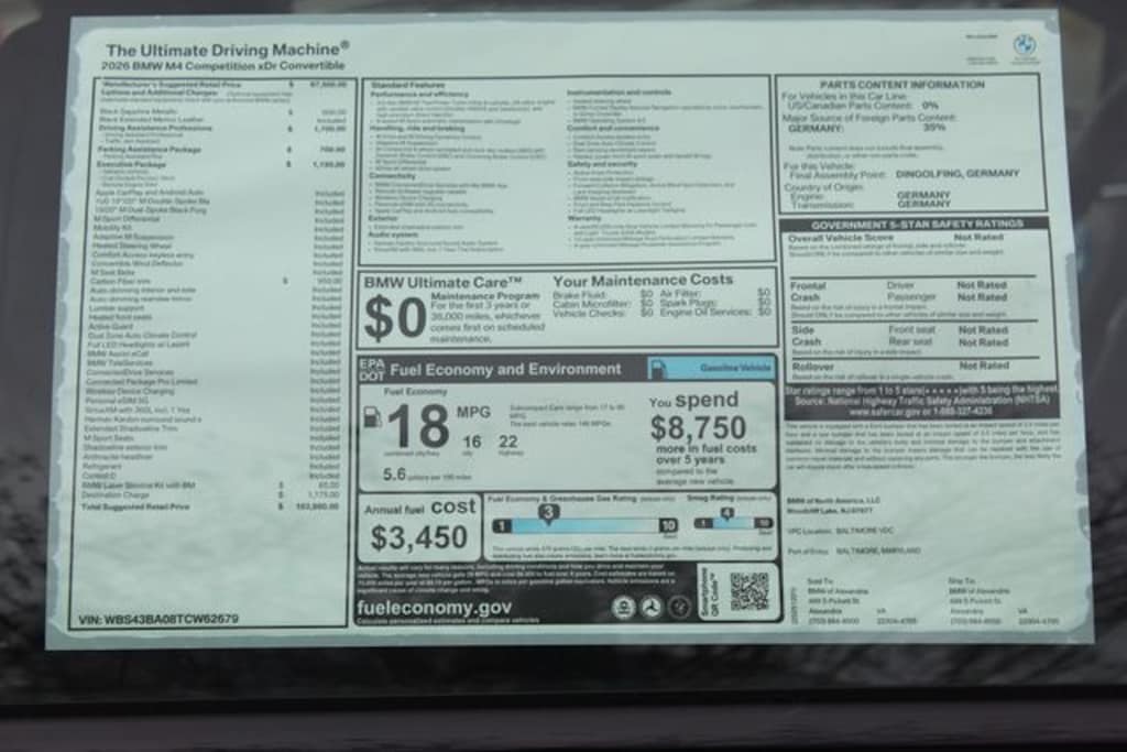 New 2026 BMW M4 Competition Convertible