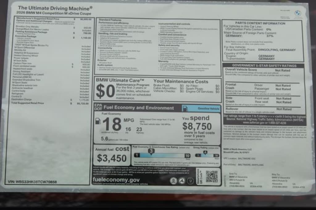 New 2026 BMW M4 Competition Coupe