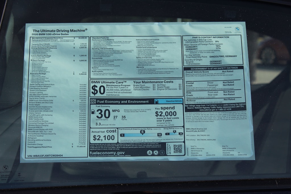 New 2026 BMW 5 Series 530i xDrive Sedan