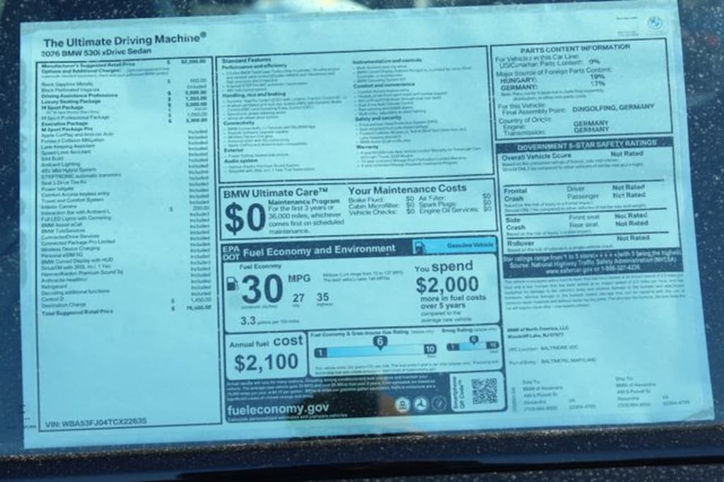 New 2026 BMW 5 Series 530i xDrive Sedan