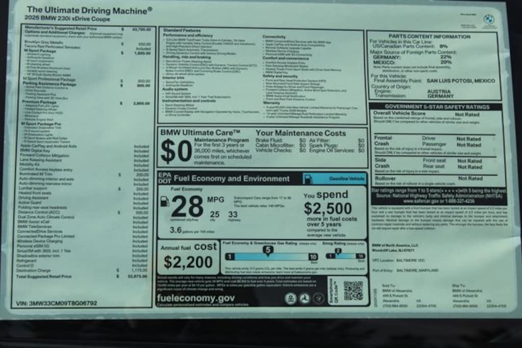 New 2026 BMW 2 Series 230i xDrive Coupe