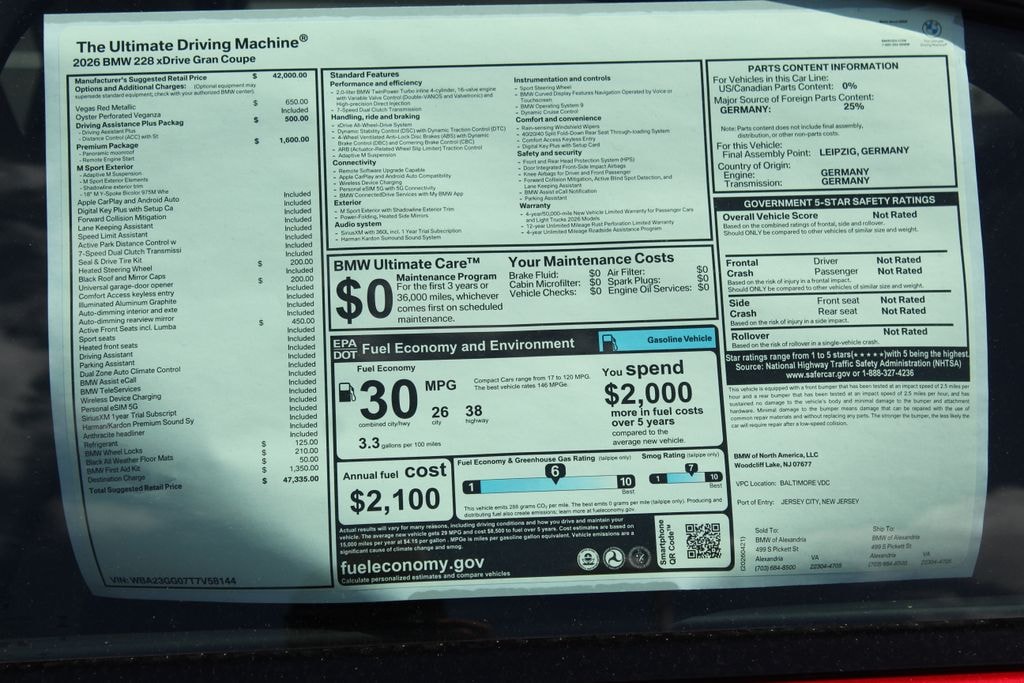 New 2026 BMW 2 Series 228 Gran Coupe Sedan