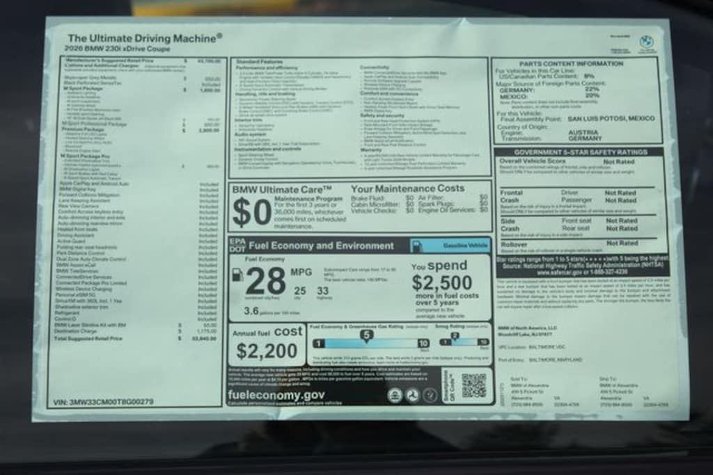 New 2026 BMW 2 Series 230i xDrive Coupe