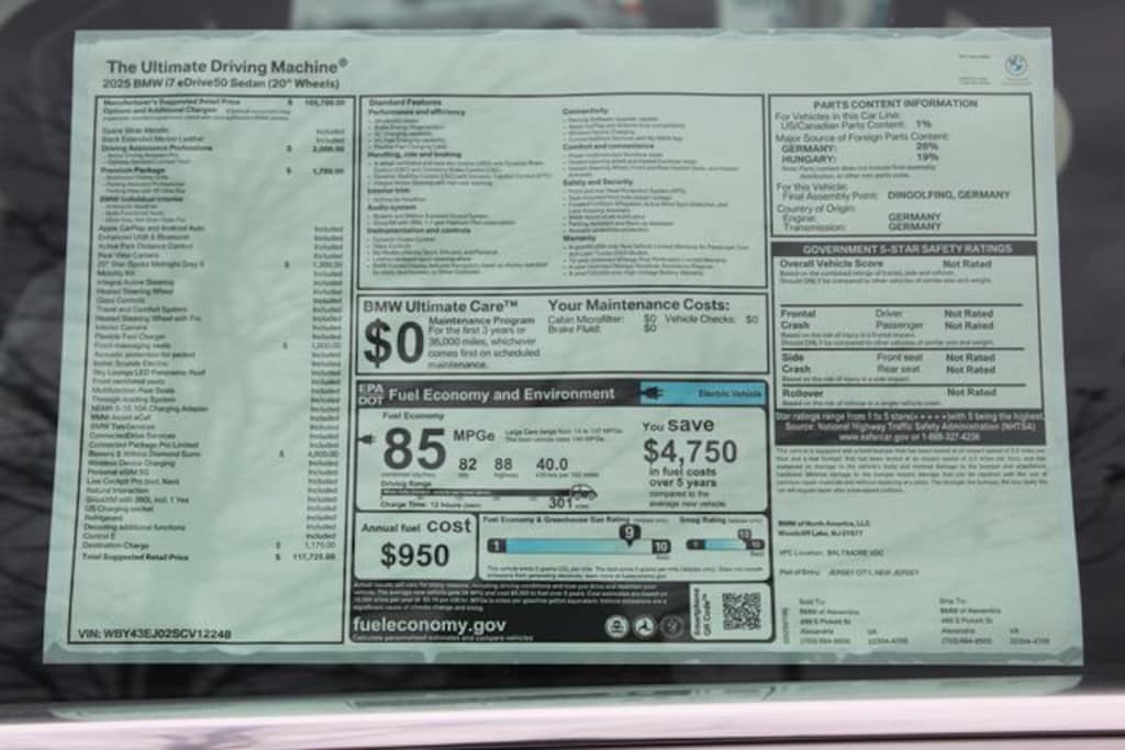 New 2025 BMW i7 eDrive50 Sedan