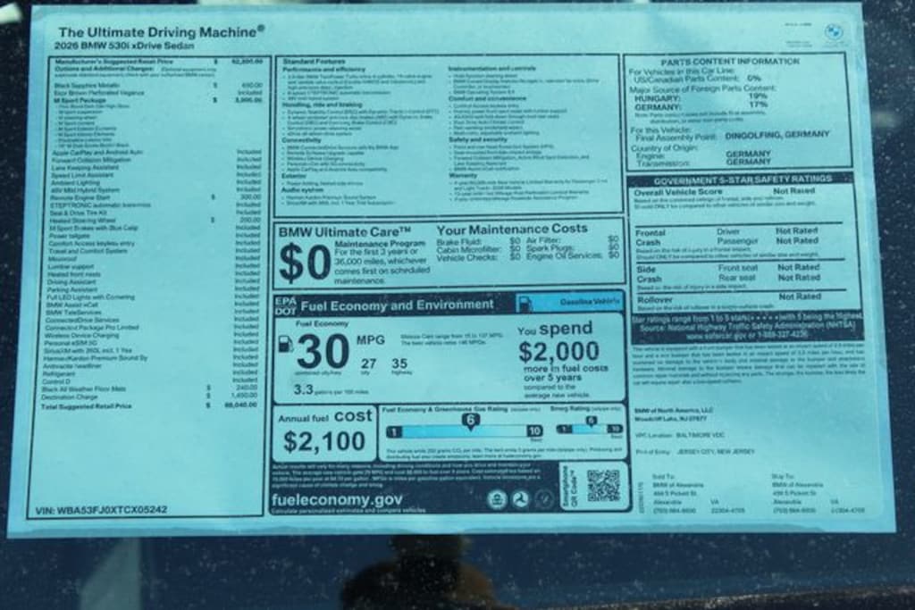 New 2026 BMW 5 Series 530i xDrive Sedan
