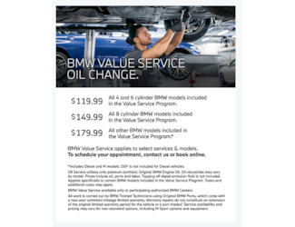 BMW Value Service.