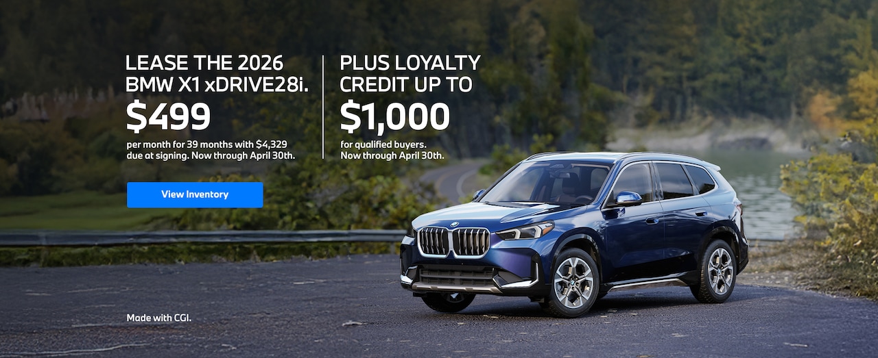 2026 X1 lease starting at \$499 per month for 39 months