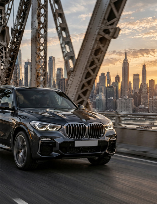 BMW X5 New York City bridge