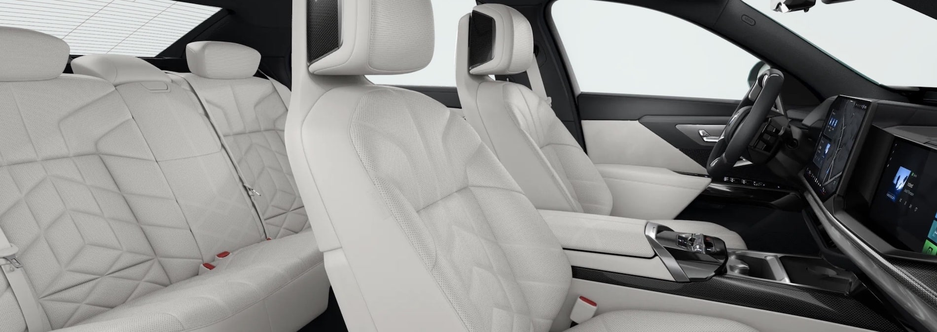 2027 BMW 7 Series Sedan interior, white quilted leather seats