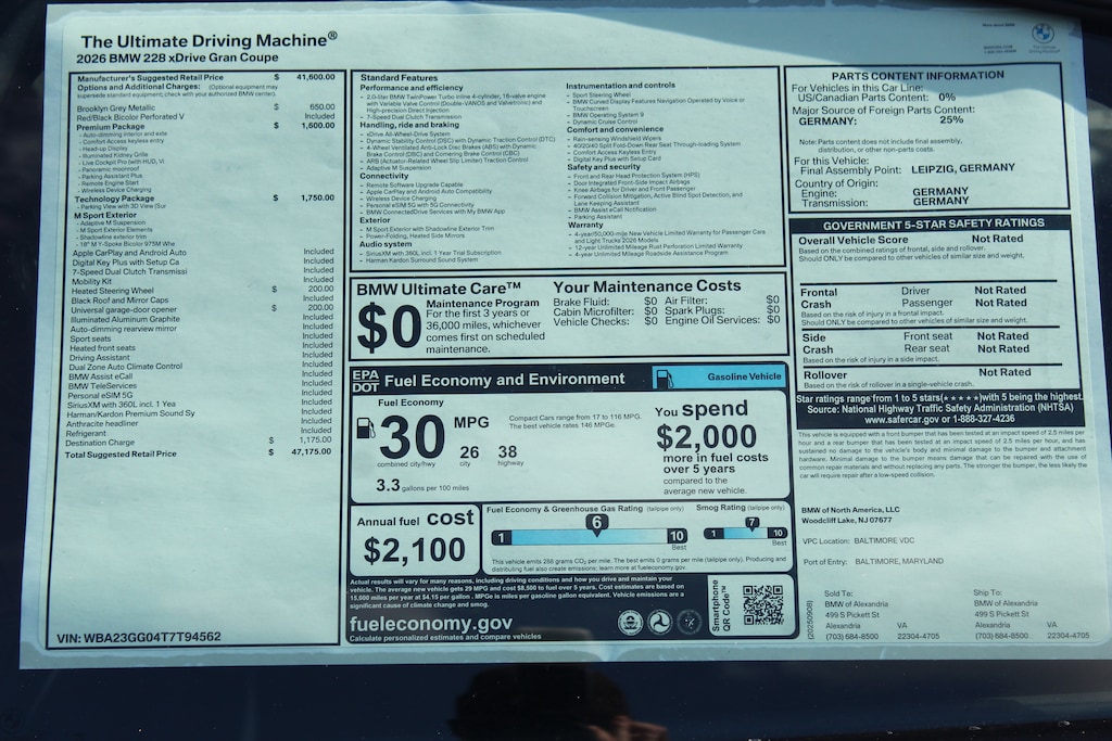New 2026 BMW 2 Series 228 xDrive Gran Coupe