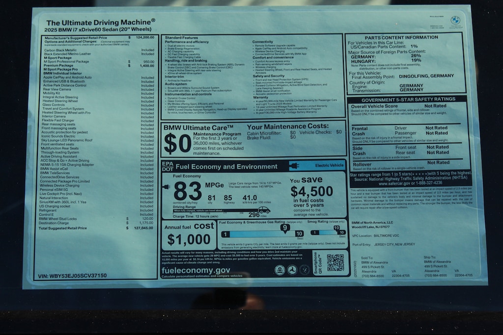 New 2025 BMW i7 xDrive60 Sedan