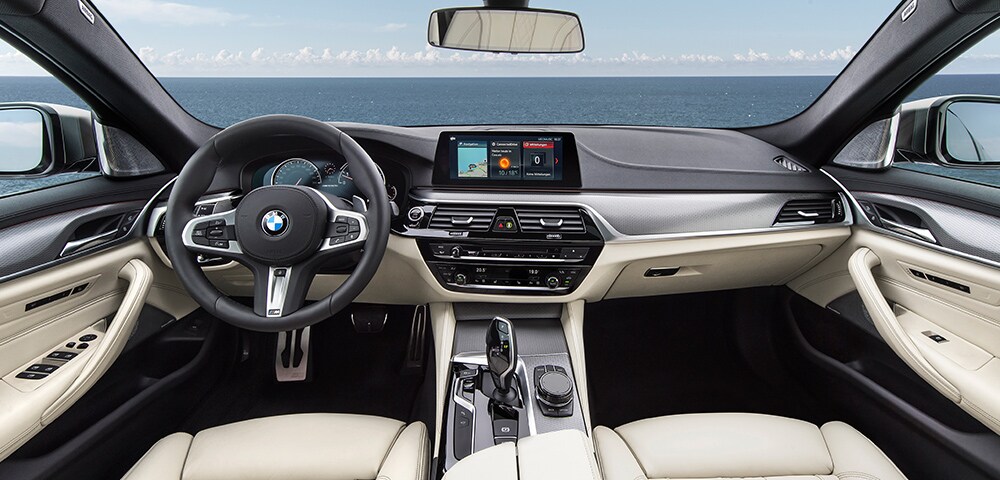 Interior dashboard of a 2018 BMW M550i xDrive