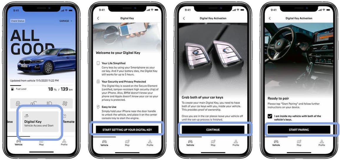 Bmw digital cheap key iphone