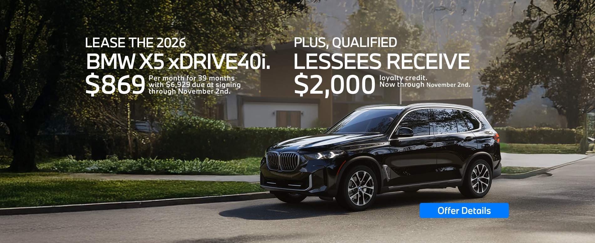 Lease the 2026 BMW X5 xDrive40i