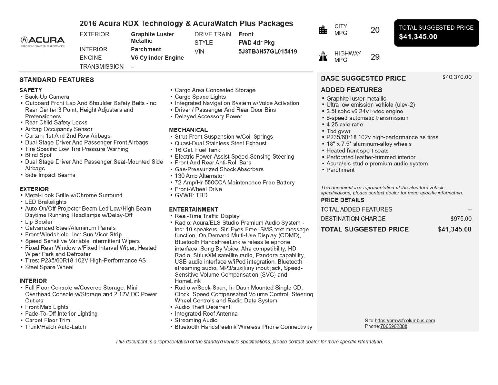 2016 Acura RDX Technology Package