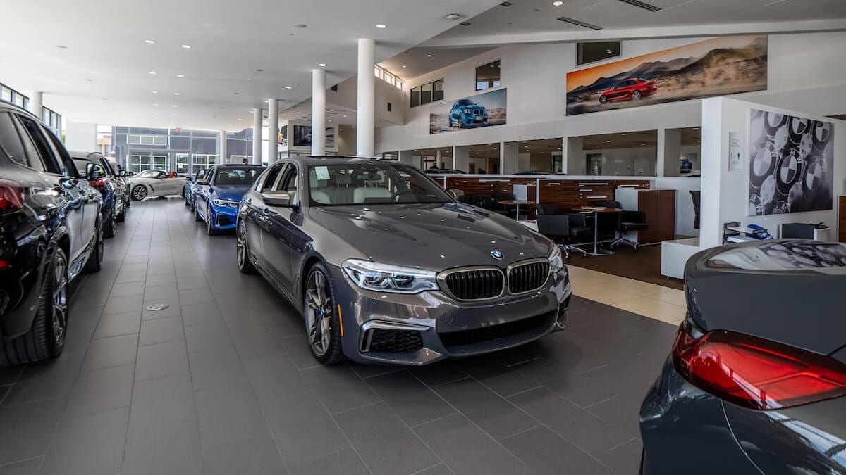 New BMW models in the showroom at BMW of Dallas