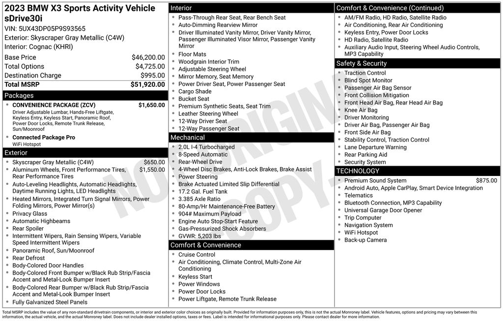 2023 BMW X3 sDrive30i photo 5