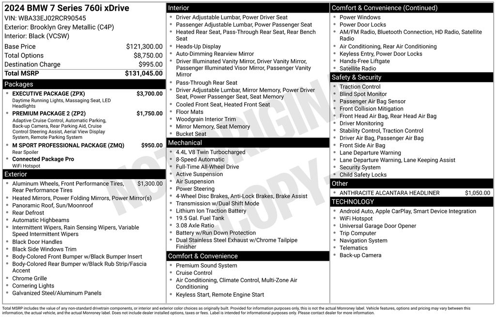 2024 BMW 7 Series 760i xDrive photo 5