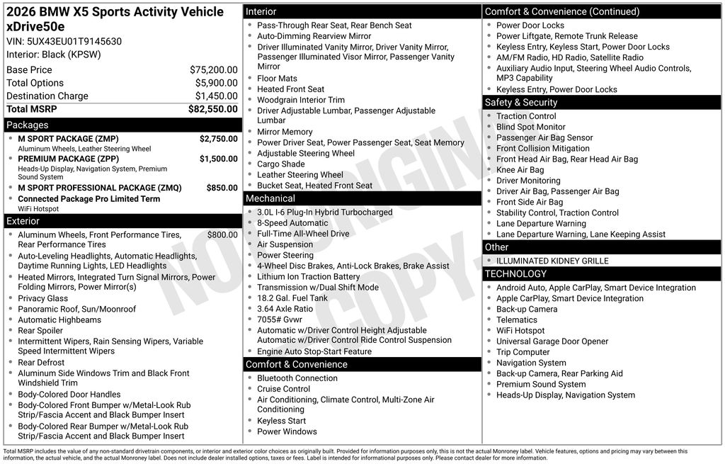 2026 BMW X5 xDrive50e photo 5