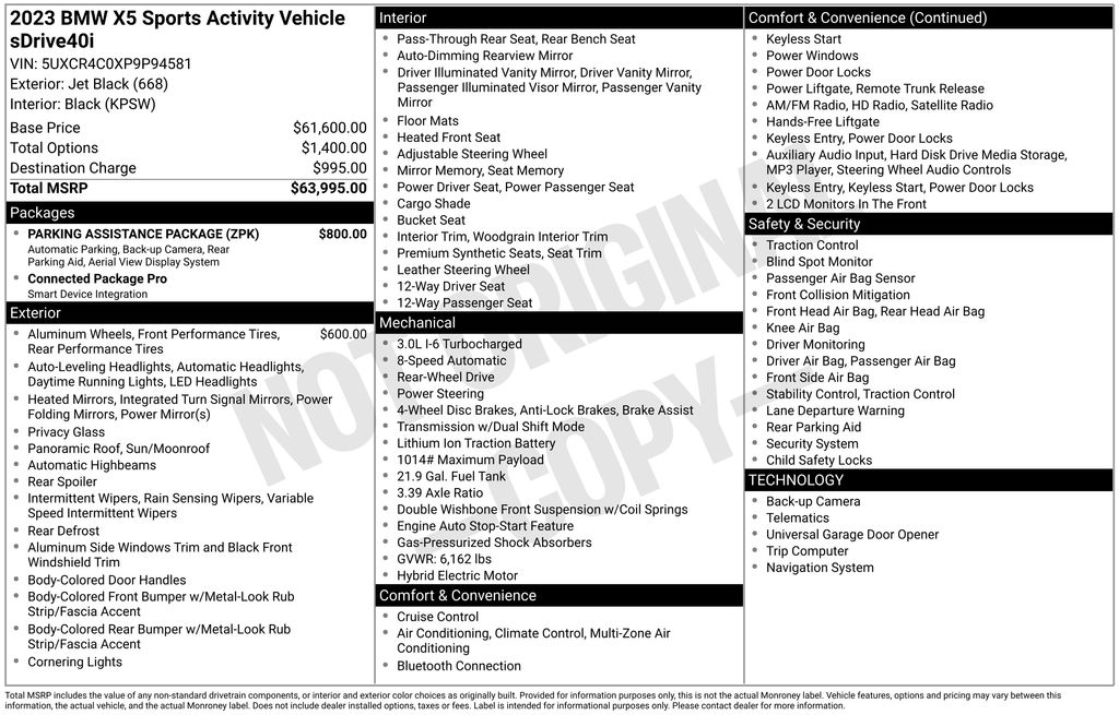 2023 BMW X5 sDrive40i photo 5