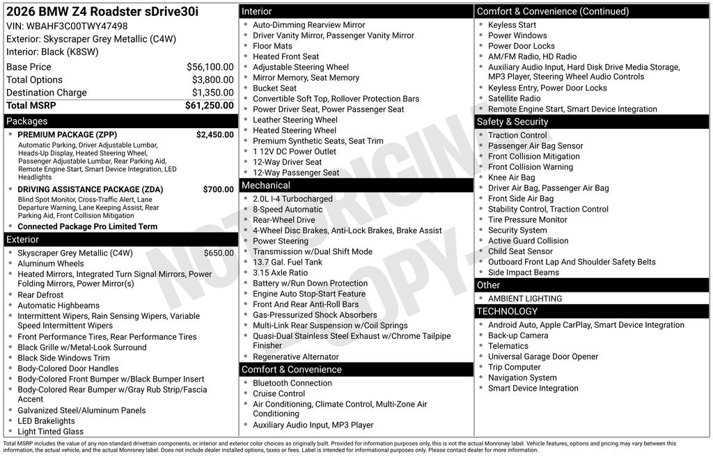 2026 BMW Z4 sDrive30i photo 5