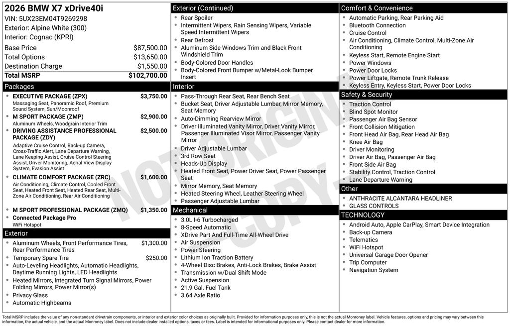 2026 BMW X7 xDrive40i's photo