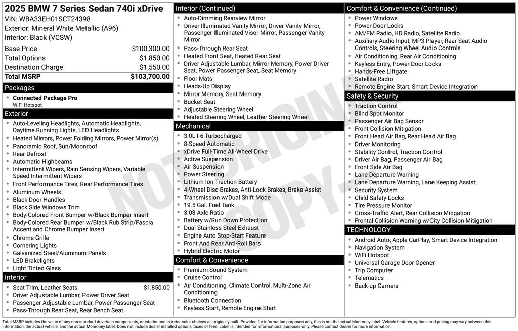 2025 BMW 7 Series 740i xDrive photo 5