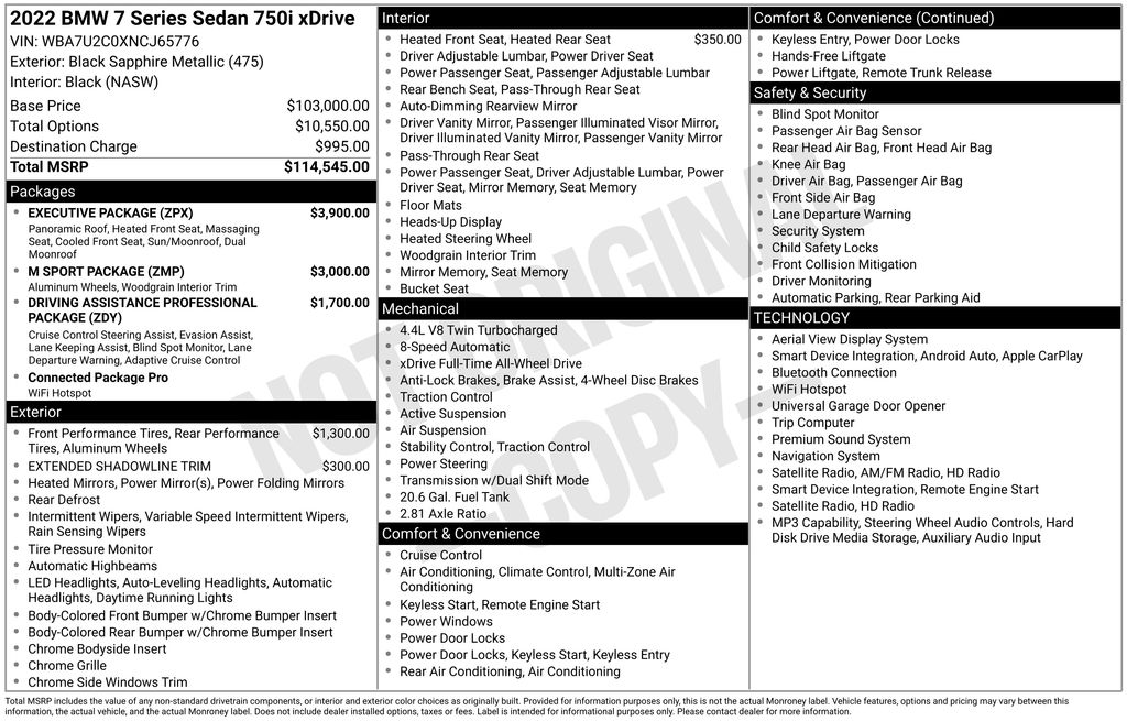 2022 BMW 7 Series 750i xDrive photo 6
