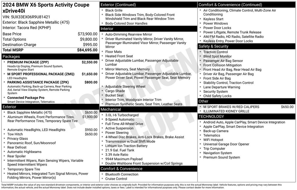 2024 BMW X6 xDrive40i photo 6