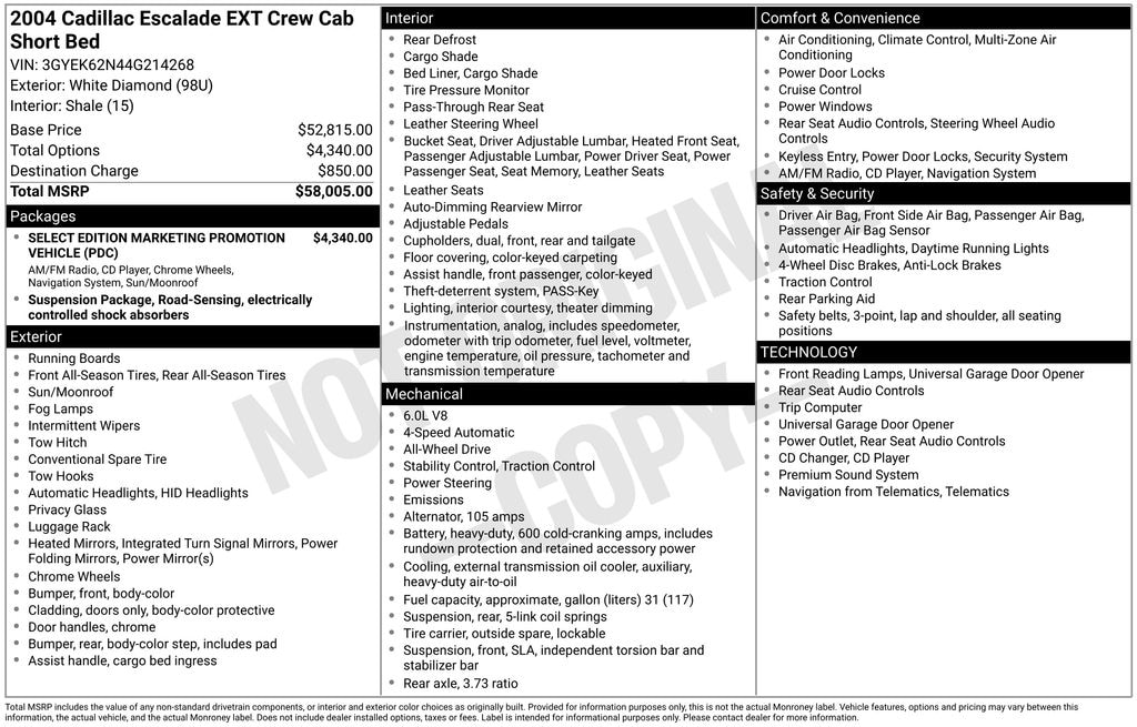 Used 2004 Cadillac Escalade EXT Base SUV