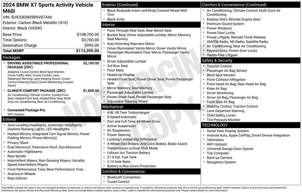 2024 BMW X7 M60i photo 5
