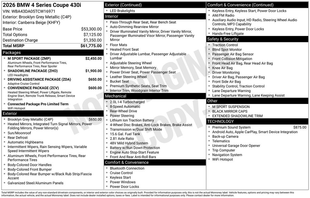 2026 BMW 4 Series 430i photo 6
