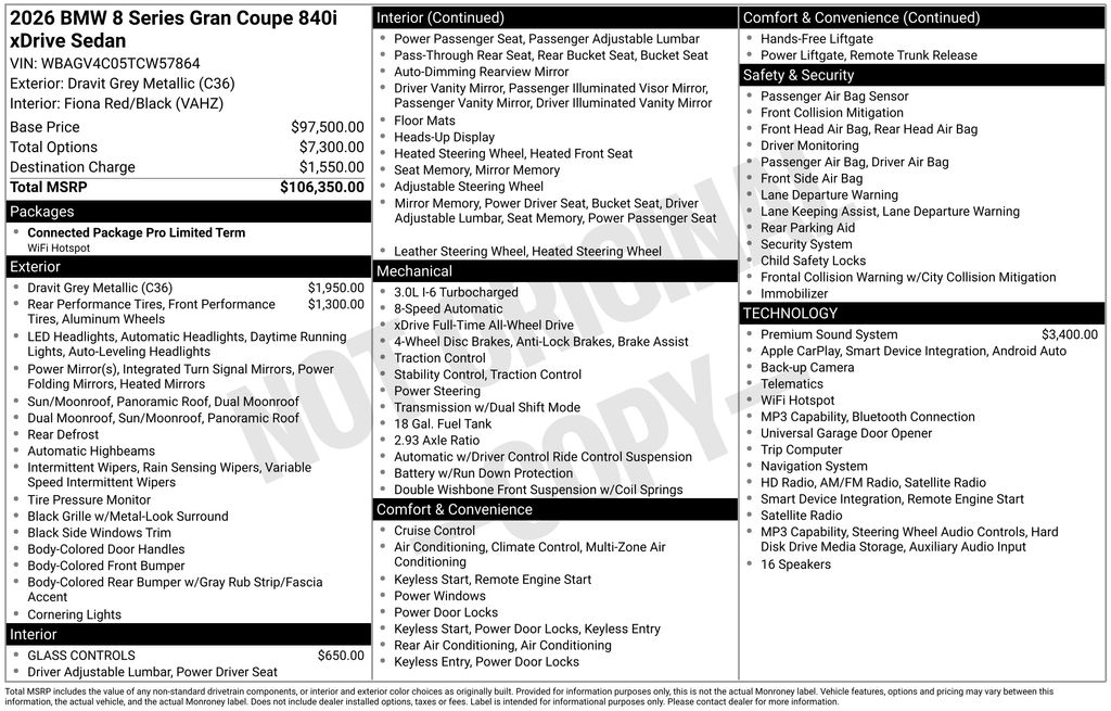 2026 BMW 8 Series 840 photo 5