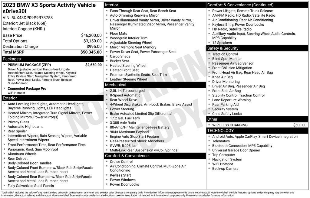 2023 BMW X3 sDrive30i photo 5