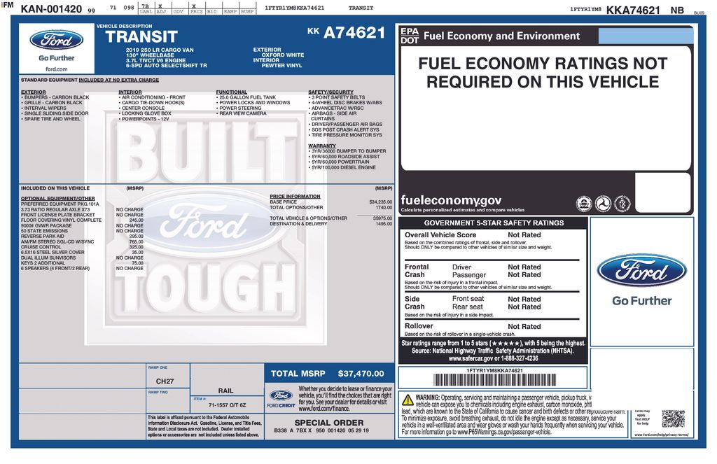 2019 Ford Transit-250 Base photo 5
