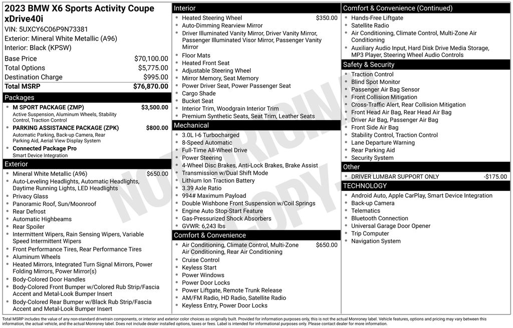 2023 BMW X6 xDrive40i photo 5