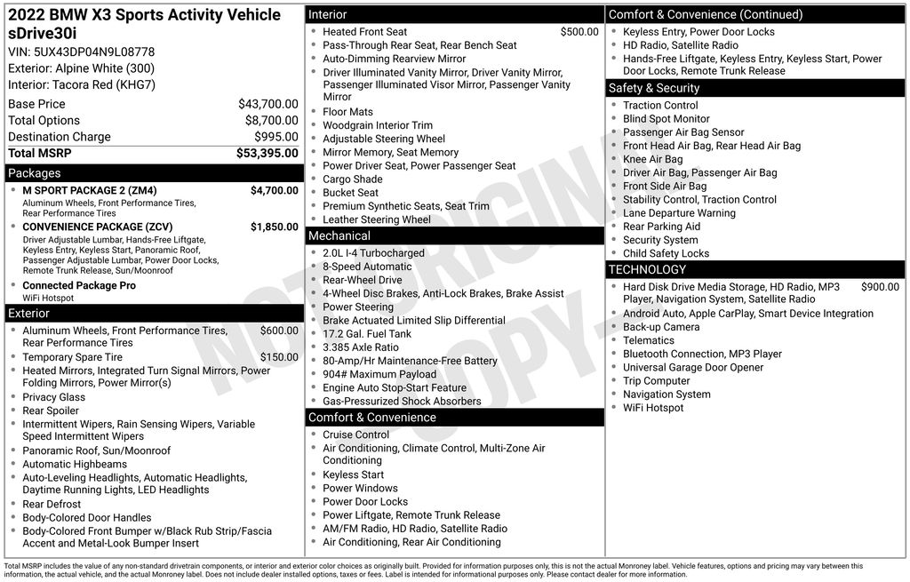 2022 BMW X3 sDrive30i photo 5