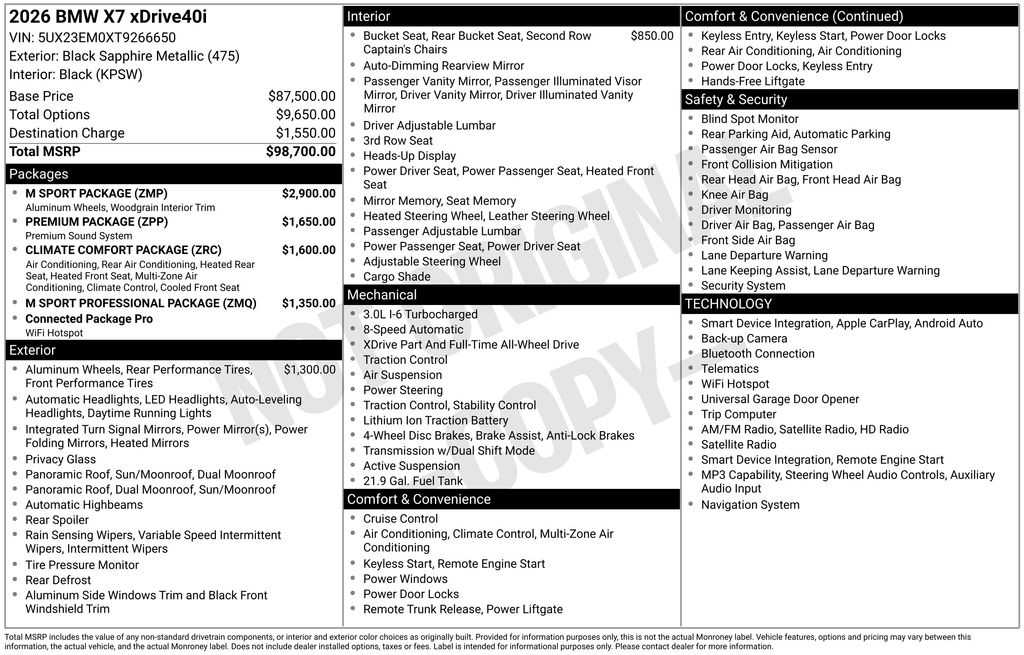 2026 BMW X7 xDrive40i photo 6