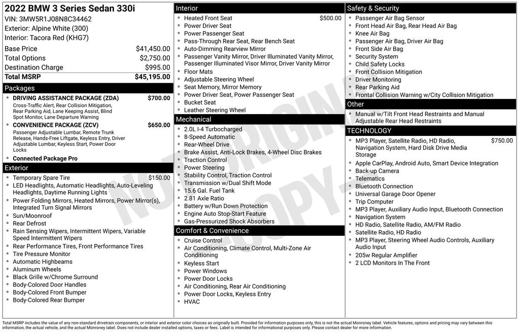 Used 2022 BMW 3 Series 330i Sedan